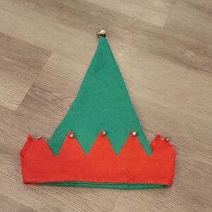Festive Green and Red Elf Hat